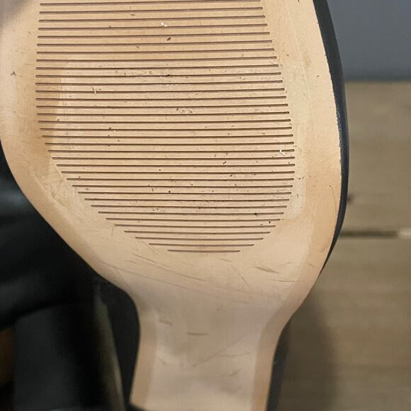 Nordstrom Rack Women's Naja Boots Size 9.5 Black Faux Leather Block Heel Zip Up - Picture 13 of 15